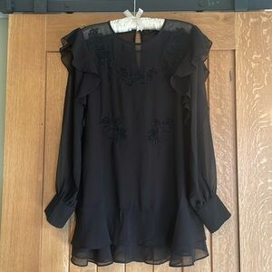 Beautiful White House Black Market Ruffle Tunic
